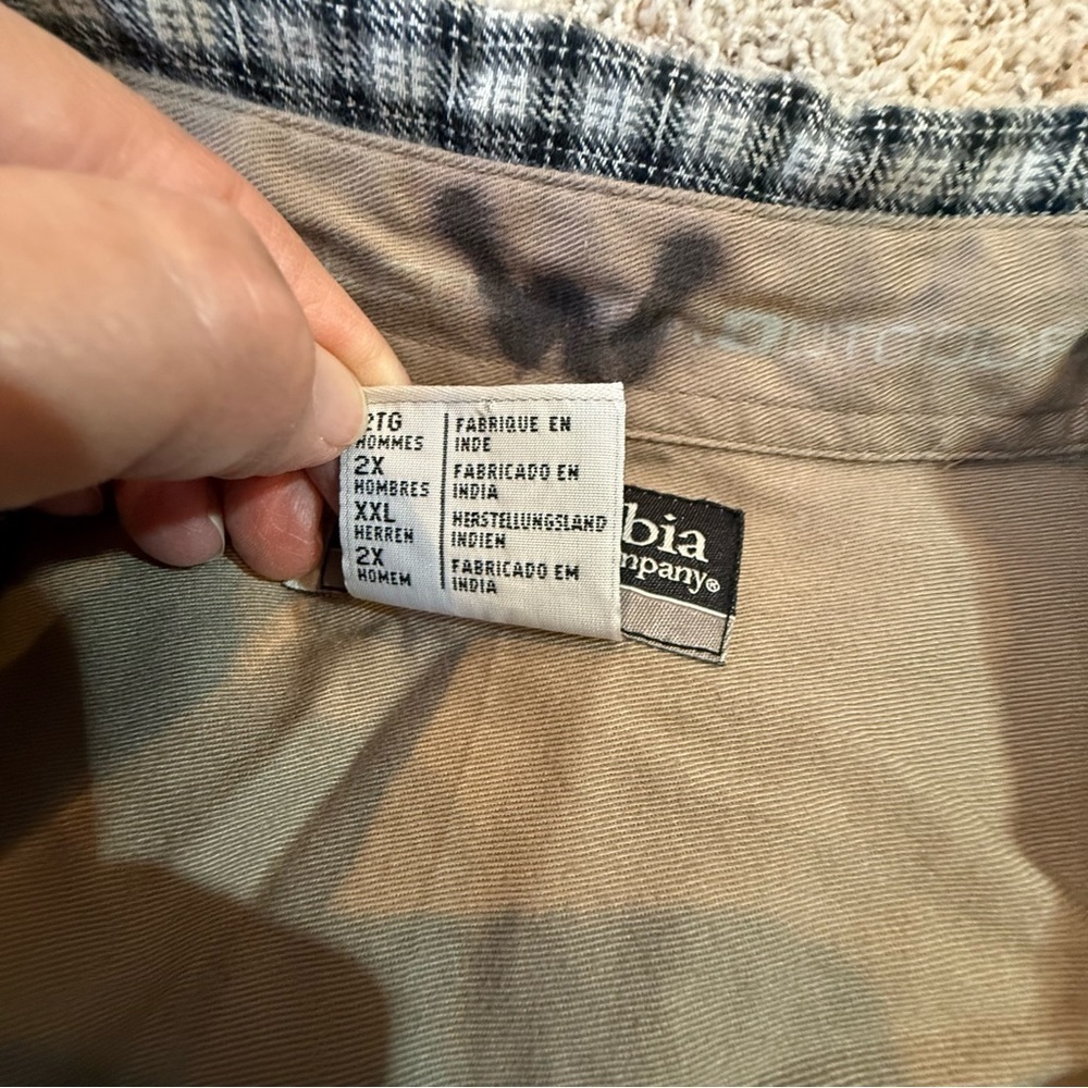 Columbia Men’s Button Down Black & Cream Plaid Flannel Long Sleeve Shirt XXL - Picture 7 of 11